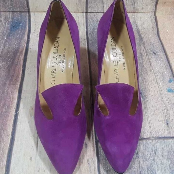 Charles Jourdan Paris Suede Leather Heels Size 6 M - Picture 2 of 6